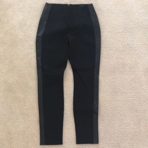 J. Crew pixie pant with leather tuxedo stripe